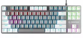 Klaviatūra žaidimams Rampage Snug KRGD Raudona Switch su laidu mechaninė su pašvietimu szaro-balta