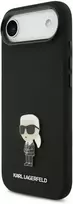 Karl Lagerfeld Liquid Silicone Metal Ikonik dėklas skirtas Apple iPhone Air juodos spalvos