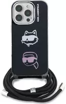 Karl Lagerfeld IML Crossbody K&CH Heads dėklas skirtas Apple iPhone 16 Pro Juodas