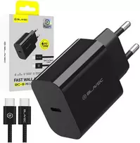 Blavec sieninis įkroviklis BC-9 – Type C – PD 20W 3A su Type C į Type C laidu (TCBC9-CB203A+CC) juodos spalvos