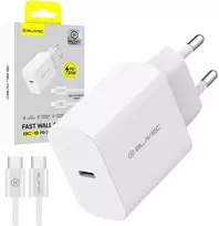 Blavec sieninis įkroviklis BC-9 – C tipo – PD 20W 3A su C tipo į C tipo laidu (TCBC9-CW203A+CC) baltas