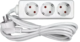 Besk Prailgintuvas 3Lizdu5m3x1mm Baltas su įžeminimu