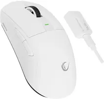 Pelė žaidimams Rampage Zenith. BT + USB + 2.4g. Paw3395. Nordic 52833 MCU. Balta