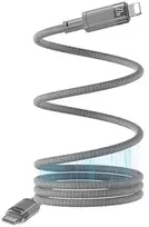 Yesido USB laidas su magnetiniu jungimu. Kabelis CA172L 27W C/iP 1m 3A, pilkas / rausvas