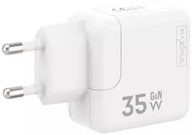 Maxximus SIENINIS ĮKROVIKLIS MX BURST GaN PD 35W, 2xUSB-C + C/C PD LAIDAS 65W Baltas