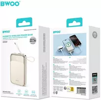Išorinė baterija POWER BANK Bwoo (BO-P80) 10000mAh (1xUSB-C; 22.5W) su USB-C laidu auksinis