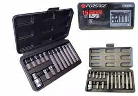 Forsage TORX antgalių rinkinys 15 vnt. El T20-T55 (ilgis: 30/75 mm)