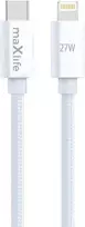 Telforceone Maxlife MXUC-12 laidas USB-C - Lightning 1,0 m 27W baltas