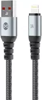 Forever Braix laidas USB – Lightning 1,0 m 3A juodas