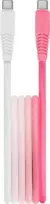 Setty laidas USB-C – USB-C 1,5 m 3A KGC-C-1.5320 baltai rožinis gradientas