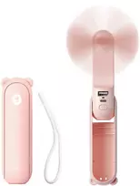 Jisulife rankinis ventiliatorius Life8 nešiojamas USB ventiliatorius su išorinės baterijos funkcija (2000mAh) ir žibintuvėliu - Rožinė