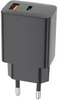 Įkroviklis Alogy Setty kroviklis jungiama į tinklą USB-A + USB-C PD/QC 30W juoda + kabelis USB-C 1m RLSK-AC-01 juoda