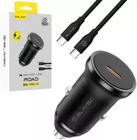 Blavec Automobilinis įkroviklis BS-01C-C Road – Type C – PD 20W su Type C į Type C kabeliu (CCBS01CCR-CB) juodos spalvos