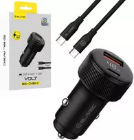 Blavec Automobilinis įkroviklis BS-04B-C Volt – USB + Type C – QC 3.0 18W PD 30W su Type C į Type C kabeliu (CCBS04BCV-UCB) juodos spalvos