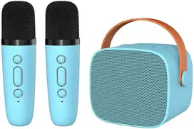 Blavec nešiojama bluetooth kolonėlė WS-07 Karaoke Party – 5W su 2 mikrofonais (WS07-2MBL) mėlynos spalvos