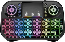 Fusion Accessories Fusion Rainbow compact Belaidė klaviatūra su jutikliniu kilimėliu and colorful backlit for Android | iOS | TV | PC