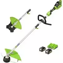 Styginė žoliapjovė 2x24V gd24x2txk4x (su dviem 4Ah akumuliatoriais ir krovikliu), Greenworks