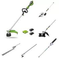 Multifunkcinis įrankis su priedais 48V(2x24V) gd24x2txk4x (2X4.0Ah ir krov. bei priedai), Greenworks