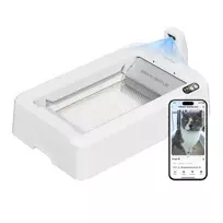 Savaime išsivalantis kačių tualetas PETKIT Purobot Crystal Duo, su kamera, baltas