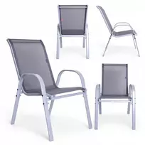 „Nuforma“ sodo kėdės terasai, balkonui, sodui, modernios metalinės kėdės, 4 vnt. (04K KJC810GR-SIL)