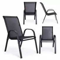 „Nuforma“ sodo kėdės terasai, balkonui, sodui, modernios metalinės kėdės, 4 vnt. (04K KJC810BL)