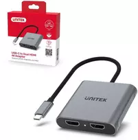 Adapteris AV Unitek Unitek Adapteris USB-C do 2x HDMI | 4K@60Hz | MST | HDCP 2.2