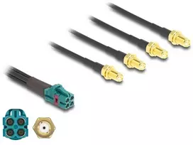 Delock Kabelis Mini FAKRA Z gniazdo quad do 4 x SMA gniazdo typ A (90127)