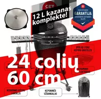 Get Red GET Raudonas KAMADO KEPSNINĖ 24 colių (60 cm) ir 12l kazano komplektas
