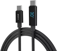 X-ONE BoltLink LED Ekranas data cable - type C to C - max 100W 1,5 m juodas