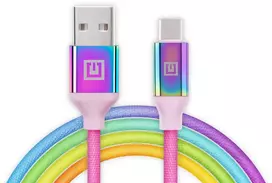 Laidas REAL-EL Premium USB A - Type C Rainbow 1m, vaivorykštės spalvos
