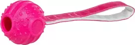 Trixie minkštas ir stiprus žaislinis kamuoliukas su dirželiu šunims, rožinis, TPR, 27 cm