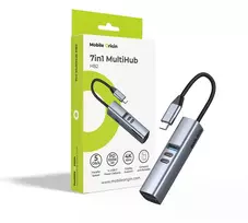 Šakotuvas Cables Mobile Origin 7in1 MultiHub HB2 – 3x USB-C, USB-A, HDMI, TF/SD Cards, USB-C Cable