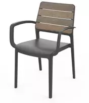 Keter sodo kėdė Deco Porto fotelis riešutmedžio/pilkos spalvos
