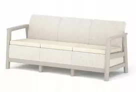 Keter Garden sofa trivietė Scandi Linea 3 Vieta Sofa akmenukas pilka/šviesiai smėlio spalvos