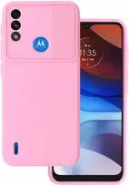Fusion Accessories Topt Camshield Soft dėklas skirtas Motorola Moto E7 Power/E7i Power Light rožinės spalvos
