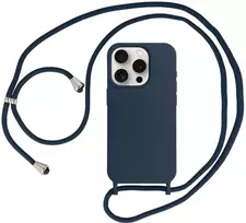 Fusion Accessories Topt Strap silikoninis dėklas skirtas Apple iPhone 15 Plus design 1 mėlynos spalvos