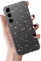 Dėklas Toptel Crystal Glitter Case for Samsung Galaxy S25 Sidabrinis