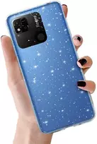 Toptel Topt Crystal Glitter dėklas skirtas Xiaomi Redmi 10A sidabro spalvos