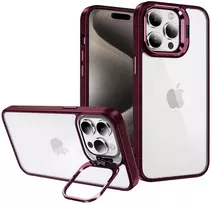Tel Protect Kickstand dėklas + apsauginis stiklas kamerai (lens) skirtas Apple iPhone 11 Pro Max burgundy