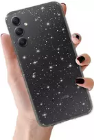 Fusion Accessories Topt Crystal Glitter dėklas skirtas Samsung Galaxy A34 5G sidabro spalvos