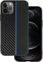 Tel Protect CARBON dėklas skirtas Apple iPhone 11 Pro juodos spalvos with mėlynos spalvos stripe