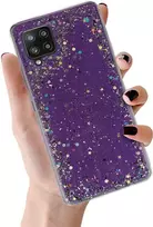 Fusion Accessories Topt Brilliant skaidrus dėklas skirtas Samsung Galaxy A42 5G violetinės spalvos