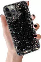 Toptel Topt Brilliant skaidrus dėklas skirtas Apple iPhone 12 Pro Max juodos spalvos