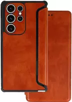 Toptel Topt Razor Leather Book dėklas skirtas Samsung Galaxy S23 Plus rudos spalvos