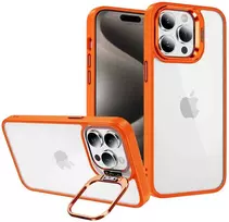 Tel Protect Kickstand dėklas + apsauginis stiklas kamerai (lens) skirtas Apple iPhone 11 Pro oranžinės spalvos