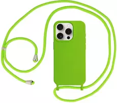 Fusion Accessories Topt Strap silikoninis dėklas skirtas Apple iPhone 15 Plus design 1 žalios spalvos