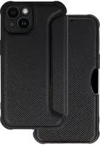 Toptel Topt Razor Carbon Book dėklas skirtas Apple iPhone 14 Plus juodos spalvos