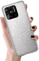 Toptel Topt Crystal Glitter dėklas skirtas Xiaomi Redmi 10C sidabro spalvos