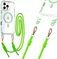 Tel Protect Skaidrus dėklas su virvele skirtas Apple iPhone 16 žalios spalvos