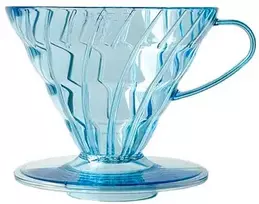 Hario - Plastic Drip V60-02 Project Waterfall Transparent Mėlyna
